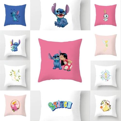Lilo & Stitch Stitch lovely Disney Princess Cushion cover sofa girl baby room Decorative hug pillow case Home Decoration