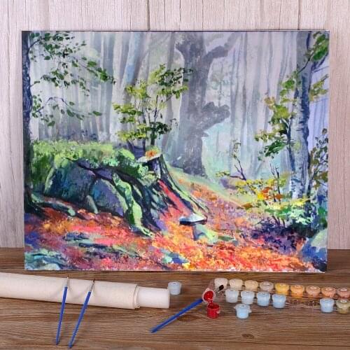 Landscape Fog In The est DIY Paint By Numbers Kit Acrylic Paints 50*70 Oil Painting Decorative Paintings Crafts Wholesale