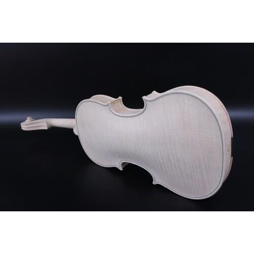 Unfinished Violin 4/4 Full Size White violin One piece flame maple Spruce wood Hand Made Violin Kit #3136