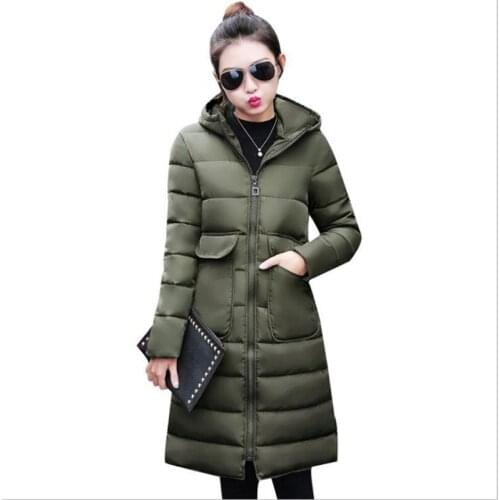 New Arrival Hot Sale Women Autumn Winter Down Cotton Jacket 2018 Fashion Women Parkas Hooded With Large Pockets Warm Coat Q413