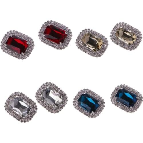 1 Pair of Fashion Shoe Clips Acrylic Rhinestone Alloy Glass Wedding Boot Jewelry