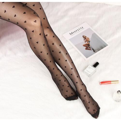 Sexy Women Tights Classic Small Polka Dot Silk Stockings Thin Vintage Faux Tattoo Thigh Sheer Pantyhose Female Elastic Hosiery