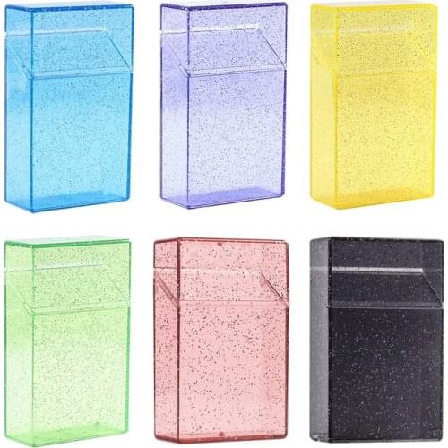 Plastic Clear Cigarette Case Portable Shining Cigarettes Box Anti Pressure Waterproof Cigarette Holder Container 20 Capacity