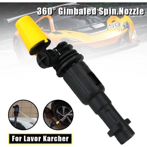 High Pressure Cleaner Spray Nozzle Car Wash Tool 360° Gimbaled Spin Turbo Nozzle Dirt Shock Fit For Karcher Trigger Guns