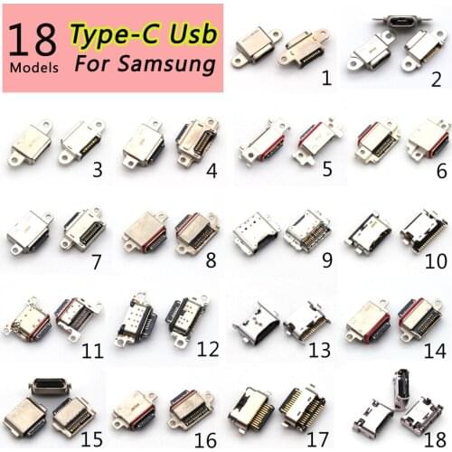 18models Type-C USB Jack Charging Connector Port For Samsung Galaxy A20 A30 A40 A50 A60 A70 S5 Mini S7 S8 S9 S10 S20 S21 + Plus
