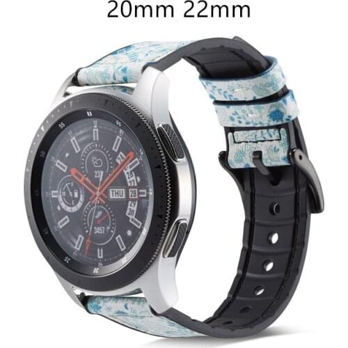 High Quality Steel Buckle Watchbands 20mm 22mm Watch Band Accessories For Samsung Galaxy watch 42mm 46mm Leather Watch Strap