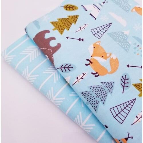 Cartoon Animal/Stripe Printing 100% Cotton Twill Fabric For Patchwork Handmade DIY Quilting Material Cotton Fabric For Child