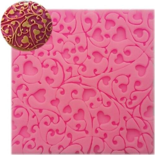 Heart Lace Baking Mat Silicone Mold Mould Sugar Craft Cake Fondant Cake Decorating Love Heart Gift