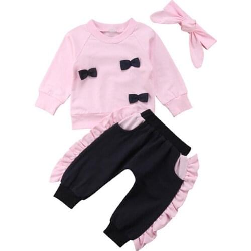 Tracksuit for Girls Spring Autumn Ruffle Clothes for little girls 2Pcs Outfit Kids Everyday Clothes Suit For Girls layette Sets