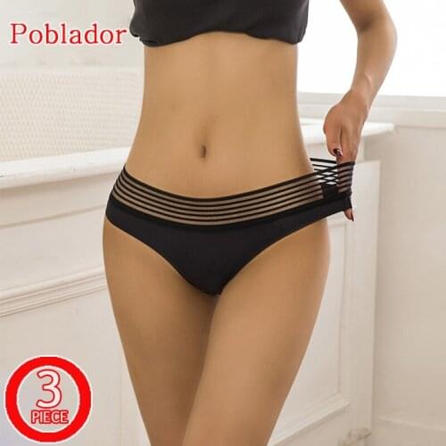 3Pcs/lot Sexy Panties Womens Sport G-String Hollow Out Female Thongs Low Waist Underwear Soft Comfort Lady Lingerie Solid Panty