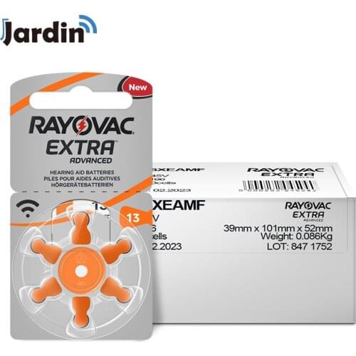 60pc Zinc Air Rayovac Extra High Performance Hearing Aid Battery,13 A13 PR48 Hearing Aid Batteries, Free Shipping