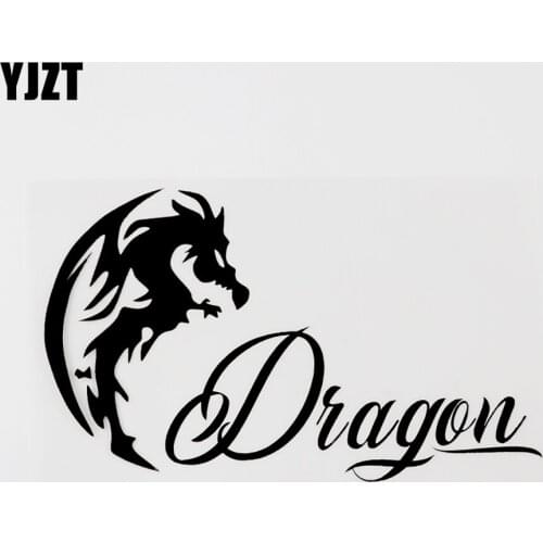 YJZT 15.6CM×9.5CM Mysterious Ancient Tribal Dragon Vinyl Car Sticker Decal Black/Silver 8C-0601