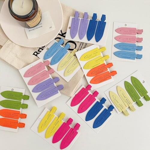 1pair Korean Style Chic No Bend Seamless Hairpin Matte Rainbow Colorful Hair Clips Professional Styling Makeup Tool Beauty Salon