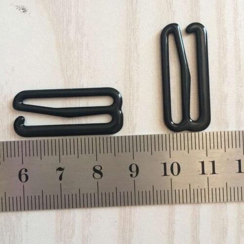 100 pcs/lot) 25mm 2.5cm Metal + plastic blcak 9 bra underwear buckle Brassiere clasp TQ534