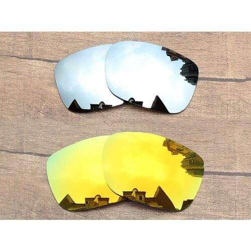 Vonxyz 2 Pairs Chrome Mirror & 24K Mirror Polycarbonate Replacement Lenses for-Oakley TwoFace Frame