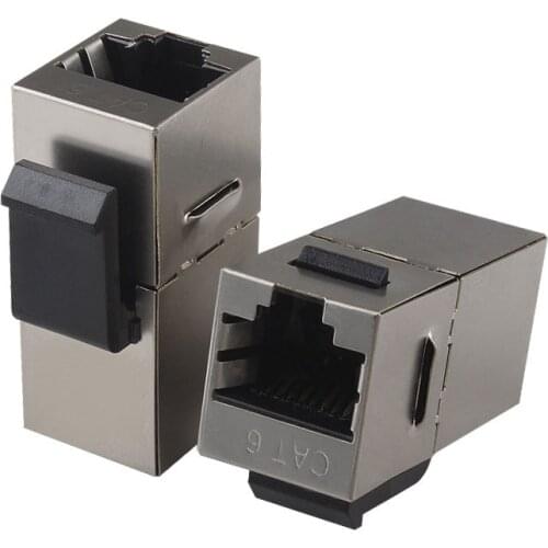 2PCS RJ45 Keystone Jack Cat6 Pass-through Shielding Module Couple With Latch 8P8C Connectors Ethernet LAN Extender Adapter
