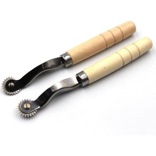 2pcs Steel Overstitch Wheel Leather Tracing Wheel Toothed Wheel Serrate Edge Tracing Wheel Gear Roulette Spacing Leather Craft