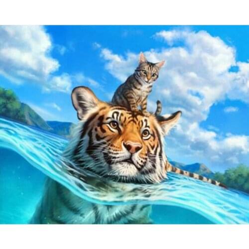 5d DIY Square Full Diamond Painting Tigers Cross Stitch Diamond Embroidery Animal Diamond European Home Decor Childrens Gifts