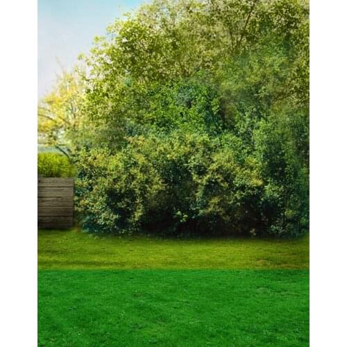 5x7ft Lawn Green Tree Photography Backdrops Photo Props Studio Background
