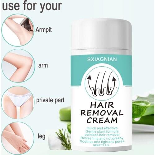 80ml Hair Removal Cream Painless Hair Removing Depilatory Cream for Men & Women Body Facial Armpit Leg Hand Hair Removal