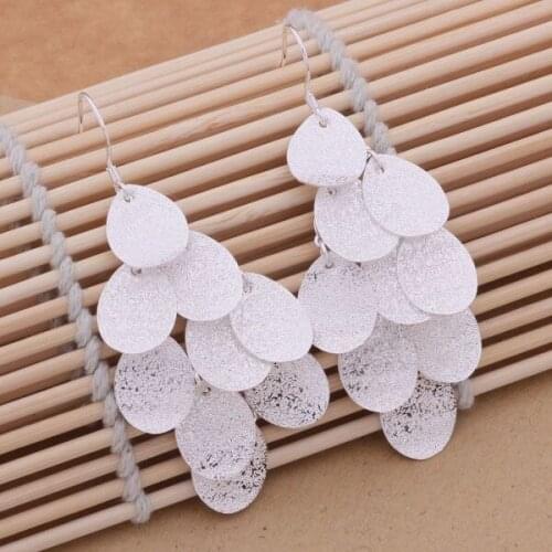 AE269 Lucky Silver Color Earrings For Women Jewelry Women Accessories Many Wafer /apwajhda Anaajeha