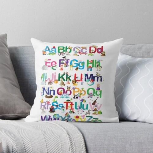 Alphabet for kids Throw Pillow Cushion Cover Polyester throw pillows case on sofa home living room car seat decor 45x45cm