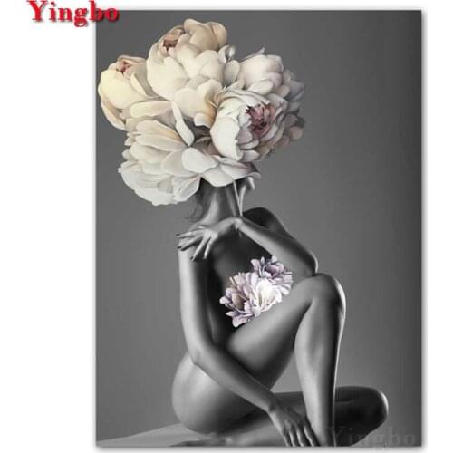 Nordic art DIY diamond embroidery Abstract Beauty Flowers pictures mosaic Diamond Painting round square 5d cross stitch kits