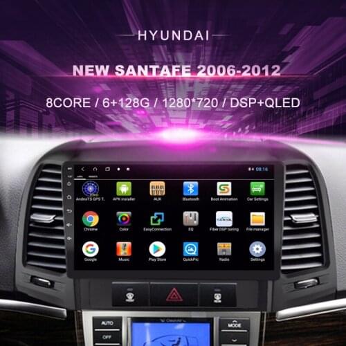 Car DVD For Hyundai Santafe (2006-2011) Car Radio Multimedia Video Player Navigation GPS Android 10.0 Double Din