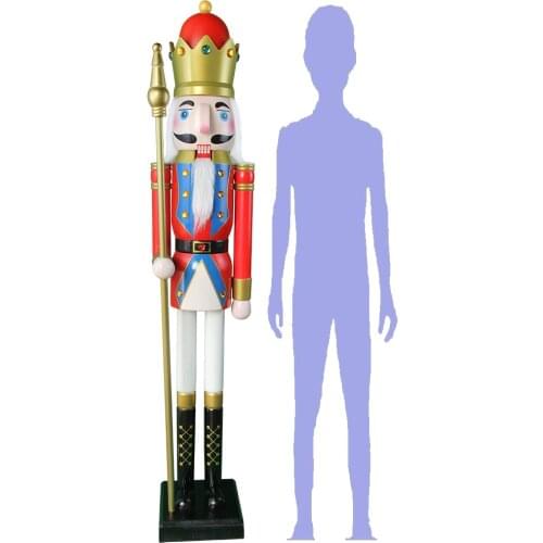 CDL 4feet/120cm/4ft/4foot Life sized large/Giant Red and blue Christmas Wooden Nutcracker King & Soldier Ornament Doll K20