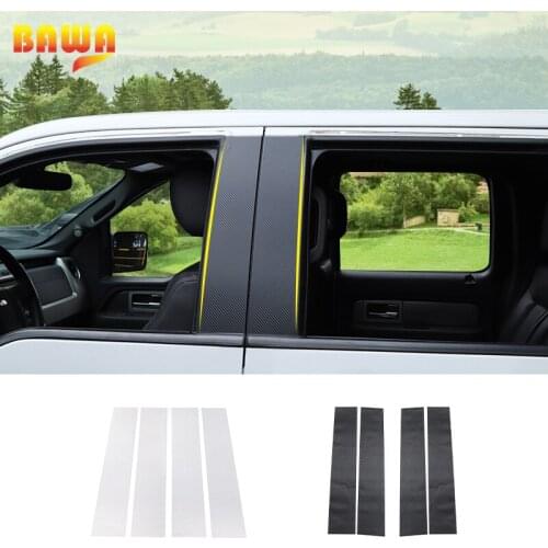 BAWA Car Window Center Pillar Decorative Panel Cover Trim Stickers For Ford F150 2009-2014 Car Accessories