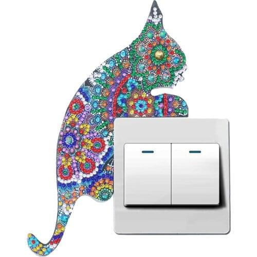 DIY Special shaped Diamond Painting Luminous Switch Acrylic Stickers Diamond Embroidery Bedroom Wall Decals Kids Room Home Decor