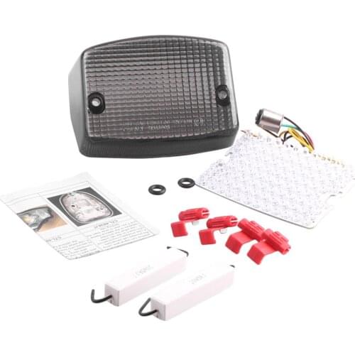 E-Mark Integrated LED Motorcycle Rear Tail Brake Light Signals Lamp Blinker Taillight For KAWASAKI ELIMINATOR 125 600 VULCAN 750