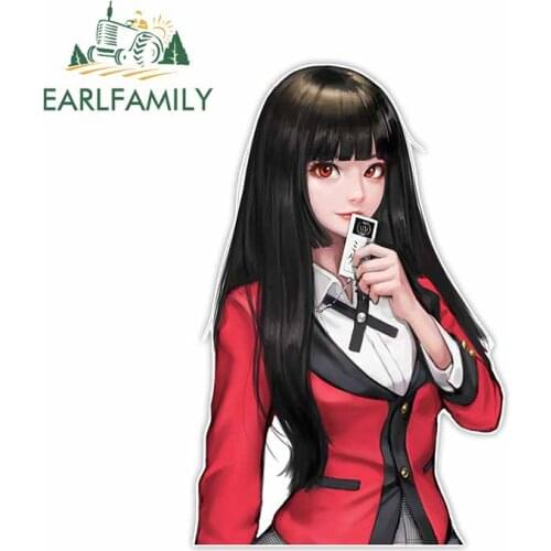 EARLFAMILY 13cm x 8.6cm For Kakegurui Fine Decal DIY Graffiti Car Stickers Vinyl Material Waterproof Decals For JDM SUV RV
