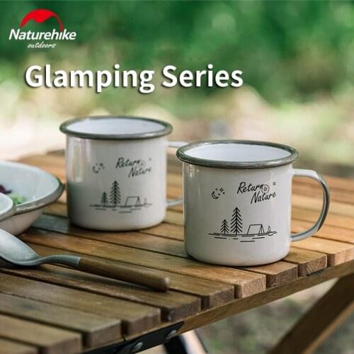 Naturehike Outdoor Camping Enamel Tableware 4 Styles Ultralight Travel Picnic Food Container Cooking Accessories Bowl/Plate/Cup