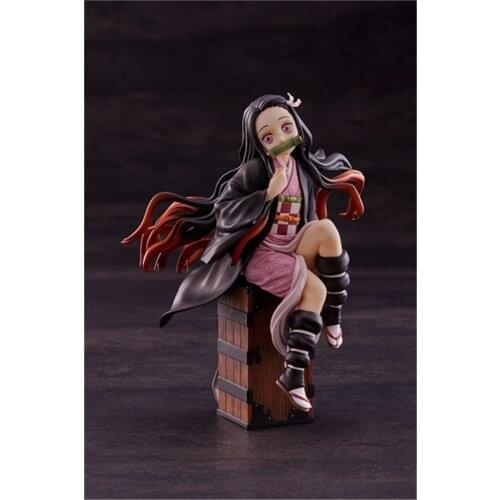 Anime Devils Blade Kamado Nezuko Backpack Manga Statue Demon Slayer Kimetsu No Yaiba Action Figure Collectible Model Doll Toys
