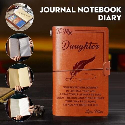 20x12cm Engraved Leather Journal Notebook Diary To My Daughter Face Challenges Love Mon Engraved Notebook Diary