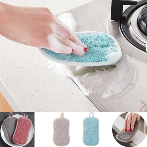 Kitchen Cleaning Towel Double Side Sponge Household Kitchenware Brushes Anti Grease Wiping Rags Absorbent Washing Dishcloth