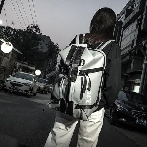 Fashion brand backpack, mens Korean version, leisure, INS style, large capacity travel bag, student bag, womens fashion bag