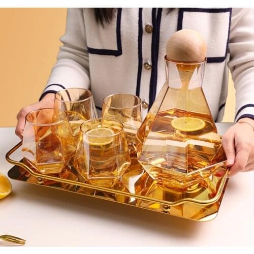 Light Luxury Cold Kettle Glass High Temperature Resistant Household Water Cup Set Home Living Room Tea Table Tea Set Decorations