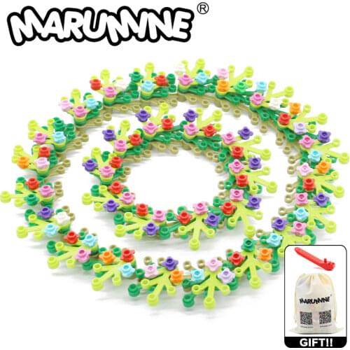 MOC Bricks Set Flower Garland Building Blocks Decorations Accessories Grass Parts Scene Bricks Model Kit