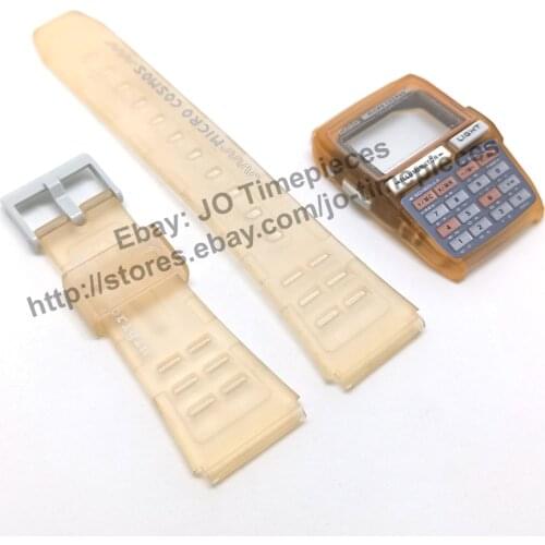 NOS Genuine Casio Micro Cosmos DBC-63MC-4T Orange Rubber Watch Band Strap - Case Bezel Set