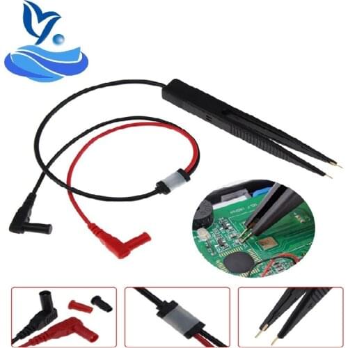 Portable SMD SMT Chip plug Test Clip Lead Probe Multimeter Meter Tweezers Capacitor Resistance Test Clip multi-meter plug