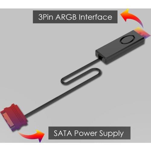 5V ARGB Controller 3Pin SATA Power Supply Desktop Computer Remote Control for Chassis Fan LED Lighting Water Cooler New