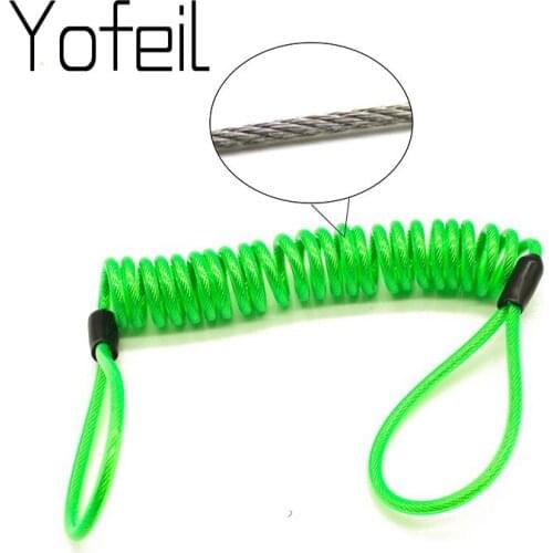 ShineTrip 1.5m Cable Lanyard Spring Coil Wire Rope Motorcycle Motorbike Disc Lock Spring Minder Reminder Cable Steel Wire Rope