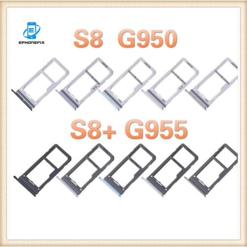 SIM Card Slot SD Card Tray Holder Adapter Singer/Dual For Samsung Galaxy S8 G950 G950F S8 Plus + G955 G955F