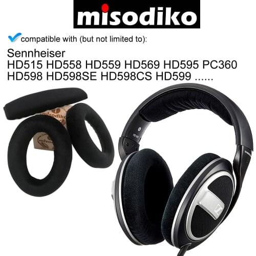 Misodiko Replacement Cushions Ear Pads and Headband - for Sennheiser HD515 HD558 HD559 HD569 HD595 PC360 HD598 HD599 Headphones