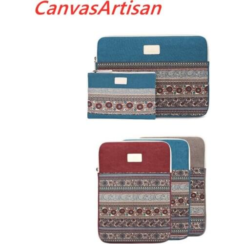 CanvasArtisan Brand Laptop Bag 11,12,13,14,15,15.6,13.3,Retro Combination Sleeve Case For Macbook Air Pro Notebook,Dropship V030