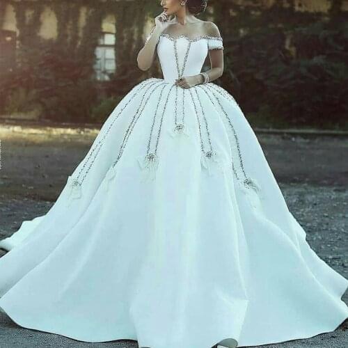 SuperKimJo Arabic Wedding Dresses 2020 Luxury Beaded Princess Elegant Cheap Wedding Gown Vestidos De Novia 2021