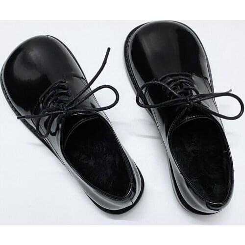 New Fashion Square Toe Patent Pu Leather Shoes Womens Lace Up Comfortable Flat British College Ladies Jk Mary Jane Loli Shoe