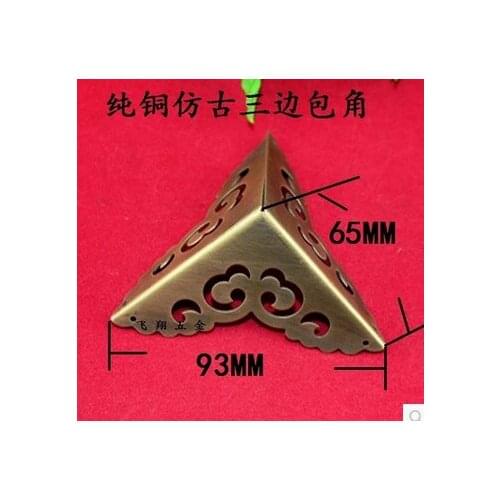 Corner Brackets 65MM Brass Antique Chinese wooden gift wrap angle decorative edge angle copper furniture corner